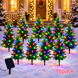 Set of mini tree stake lights laid out before installation