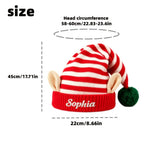 Personalized elf hat with ball accent