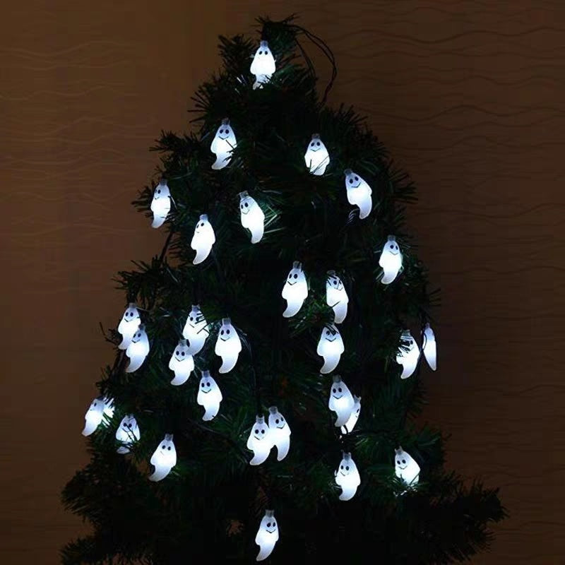 Halloween Ghost LED String Lights - Outdoor Yard & Porch Decoration