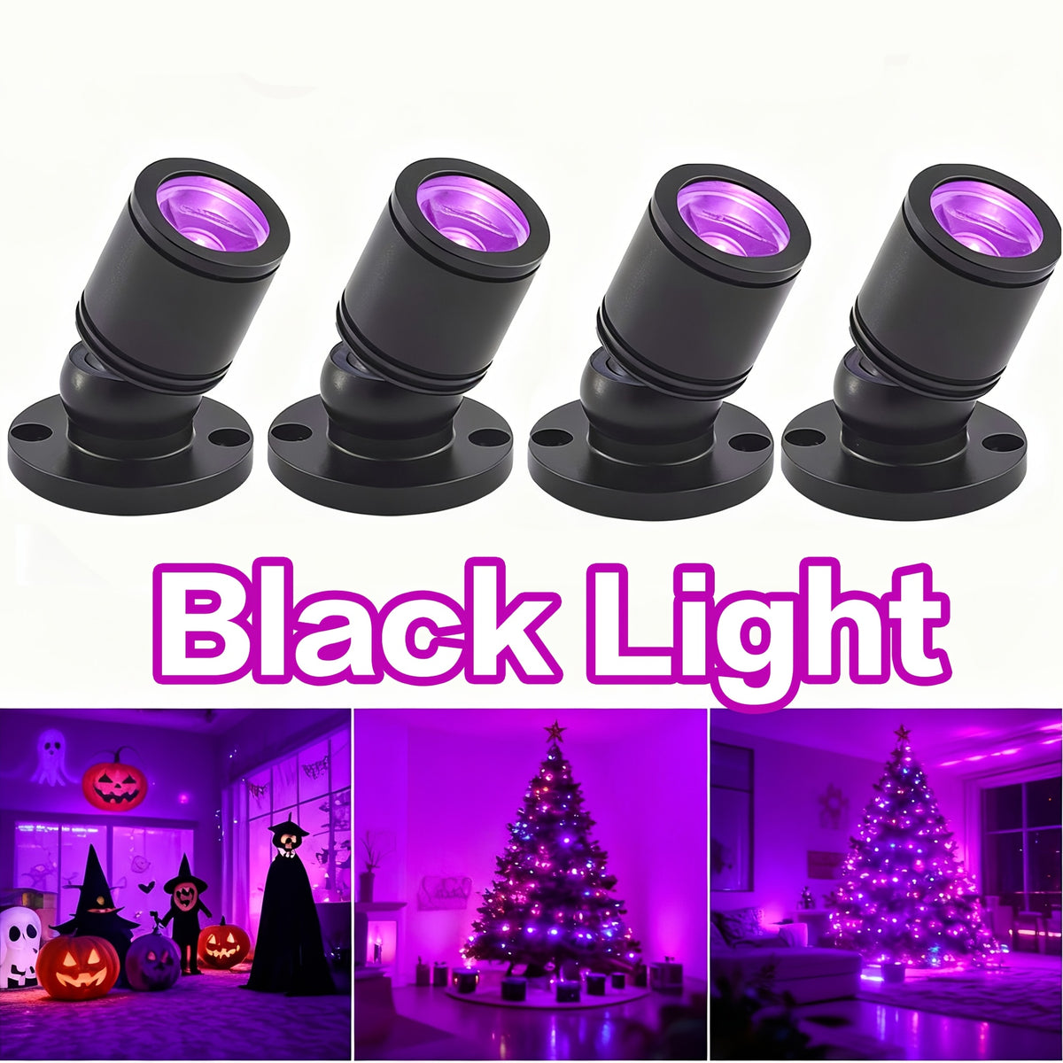 USB UV Black Light Mini Spotlights - Halloween Glow Party