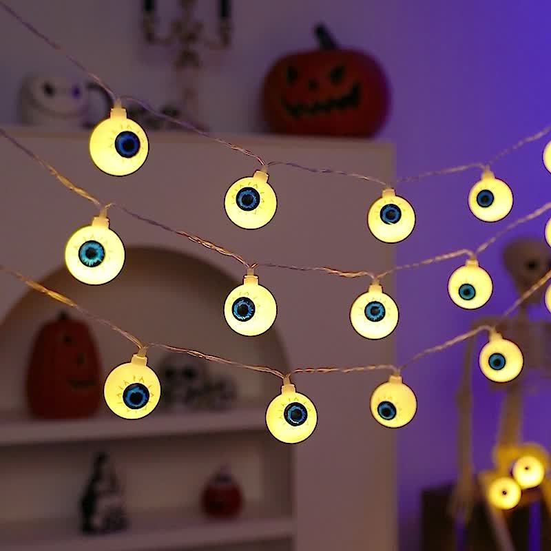 Halloween Eyeball String Lights - Battery-Powered Décor
