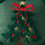 Christmas Pillow Covers, 2 Pack, 18 x 18 in Quilted Tree and Bow