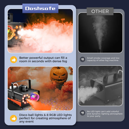 Carry handle on a black fog machine housing