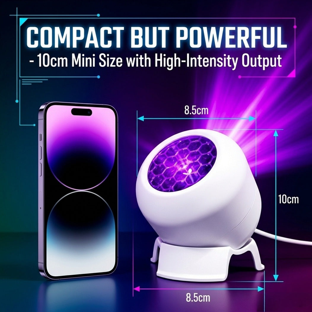 Christmas Projector Light, 360-Degree Rotating Projection Lamp, USB Powered, No Laser, Bedroom