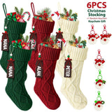 Knitted stockings hanging on a mantel