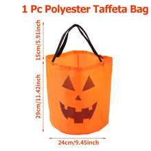 Orange pumpkin trick or treat tote bag, product photo 2