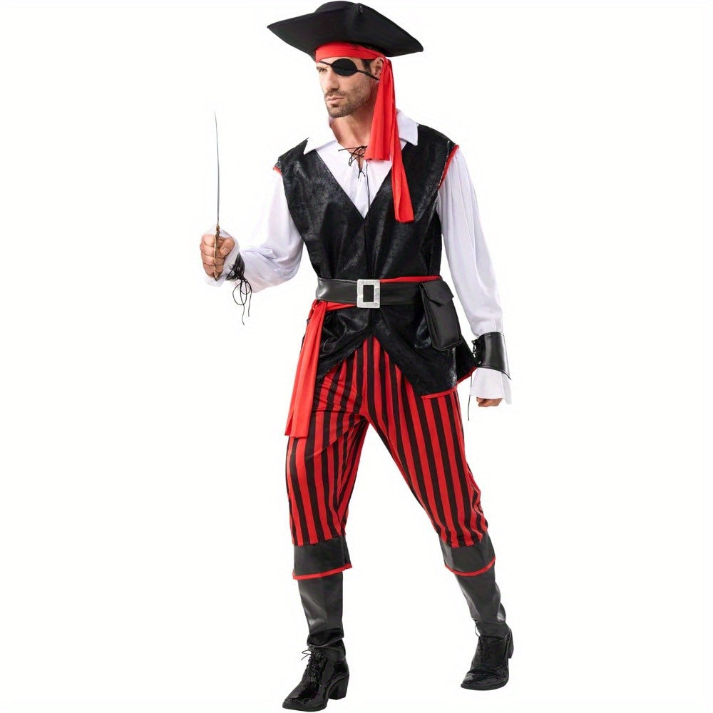 Adult pirate costume worn for a Halloween party