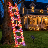 Climbing Santa Ladder, 5 ft Santa Climbing Ladder Decoration, Solar 100 LED Multicolor, Timer