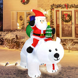 Outdoor Christmas Decorations, 6.5 FT Inflatable Santa Riding Bear, Shaking Head, LED Lights