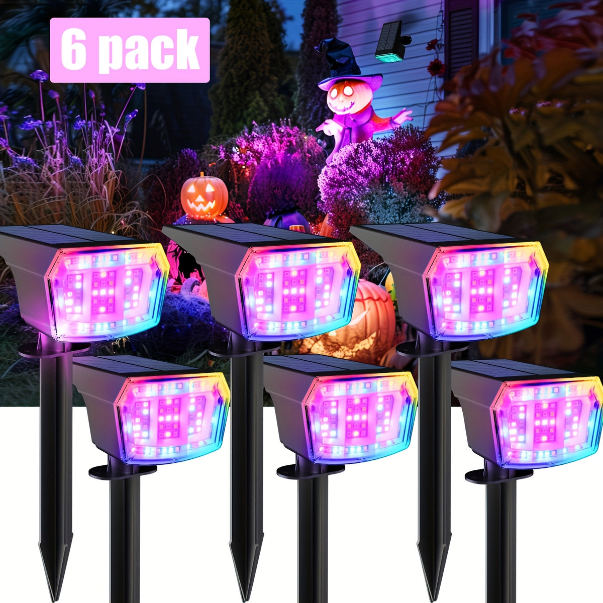 Push-button control on the solar spotlight for switching lighting modes
