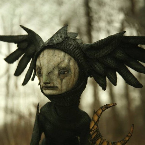 Witch sculpture Halloween decor figurine, product photo 3