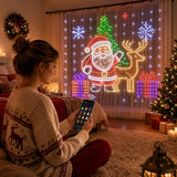 Smart Curtain Lights, RGB Christmas Window Lights, App Control, Music Sync, USB