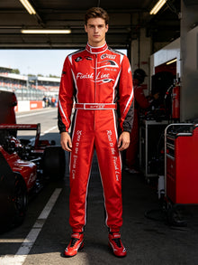 Men's race car driver costume jumpsuit with belt