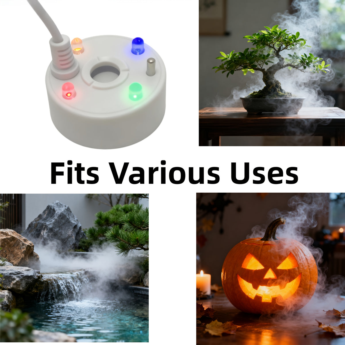 Compact plastic mist maker shown at close range