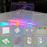 Light up acrylic note board with colored glow