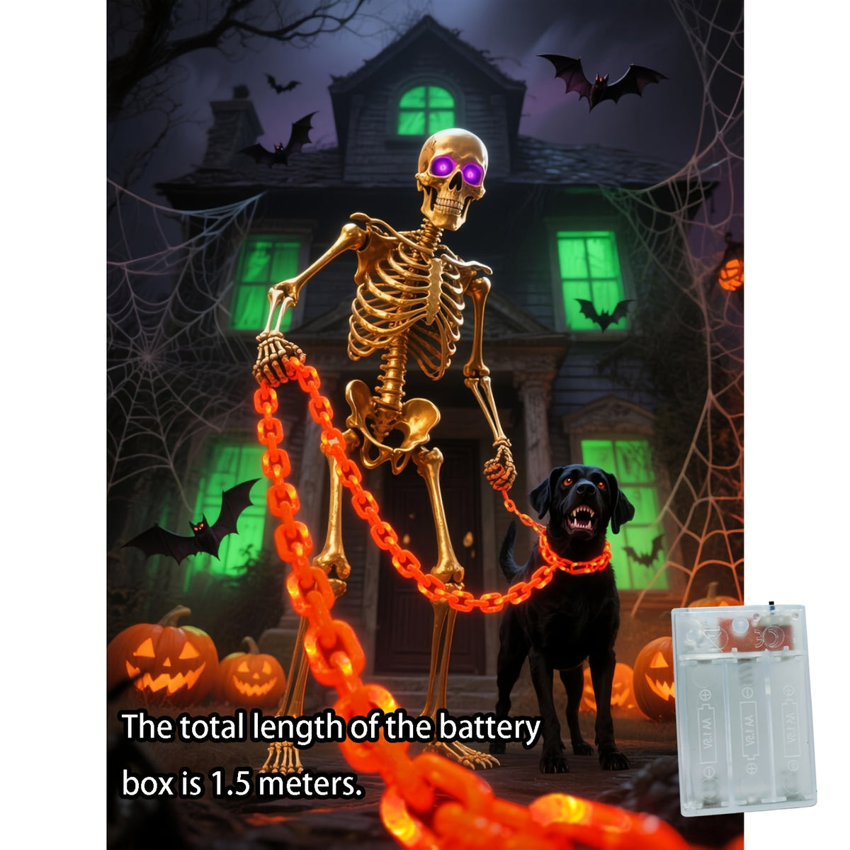 Halloween Solar LED Chain String Lights - Outdoor Décor