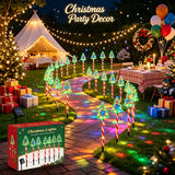 Detail view of a solar Christmas pathway light