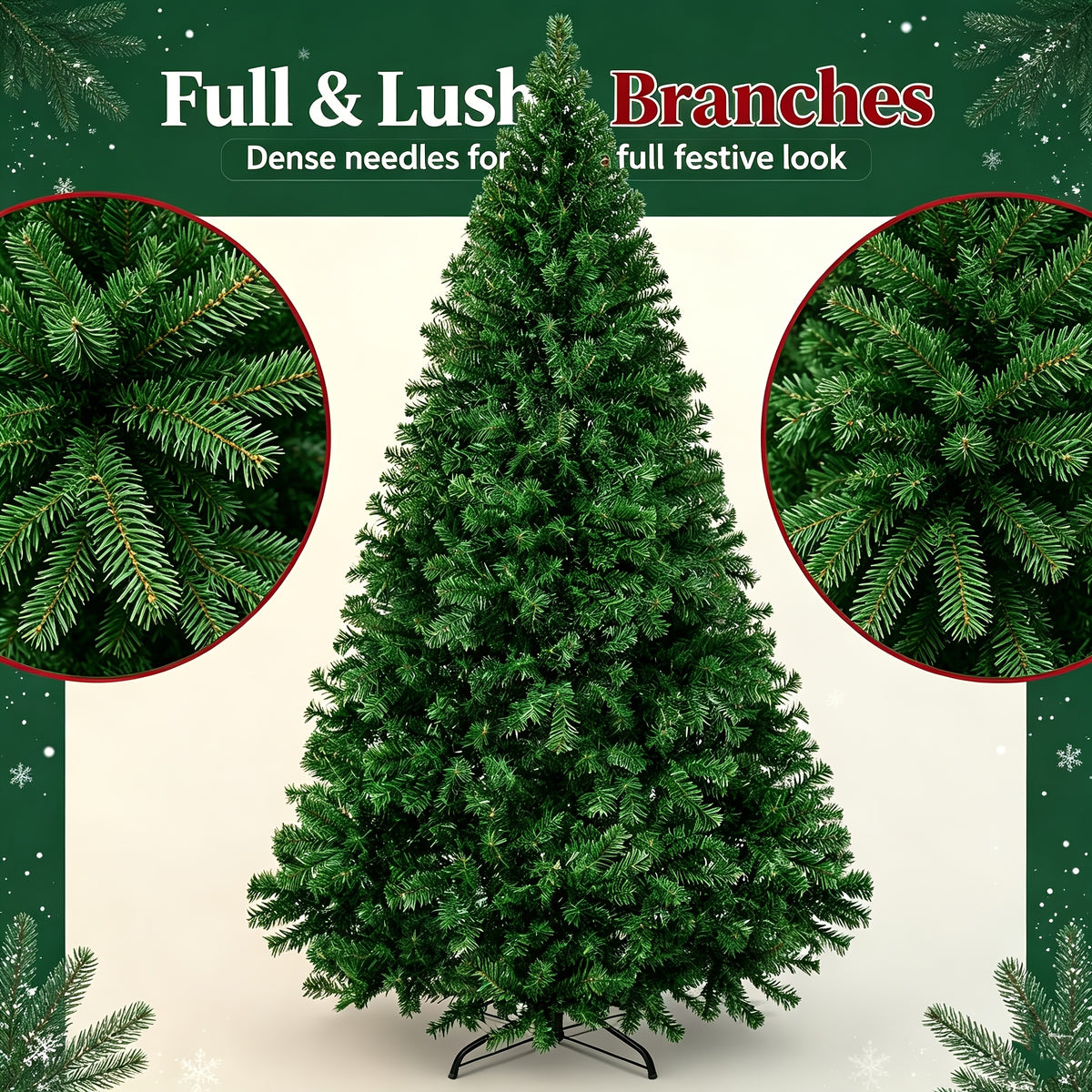 Unlit artificial Christmas tree shown in a room setting