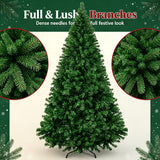 Unlit artificial Christmas tree shown in a room setting