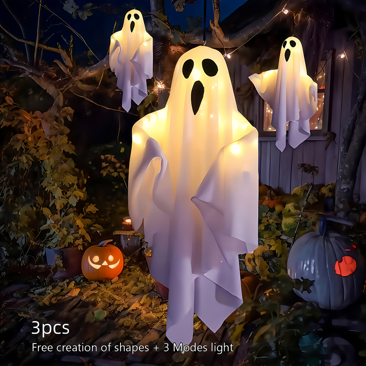 Halloween Ghost Face Yard Stake - Outdoor Garden & Yard Decoration