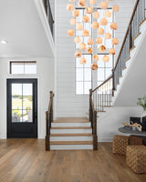 Tavira Chandeliers for Dining Room, Round Alabaster Chandelier, Adjustable Airplane Cable
