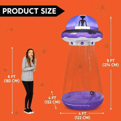 Inflatable Halloween UFO Decoration - 9FT LED Yard Décor
