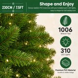 Pre lit artificial Christmas tree ready for ornaments