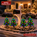 Tree shaped solar stake light with solar panel