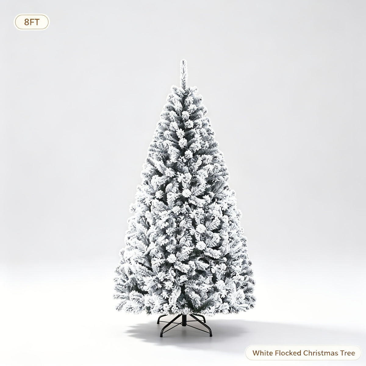 Hinged branch artificial Christmas tree with a Christmas tree skirt