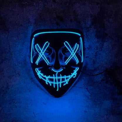 Plastic cosplay mask with LED illumination