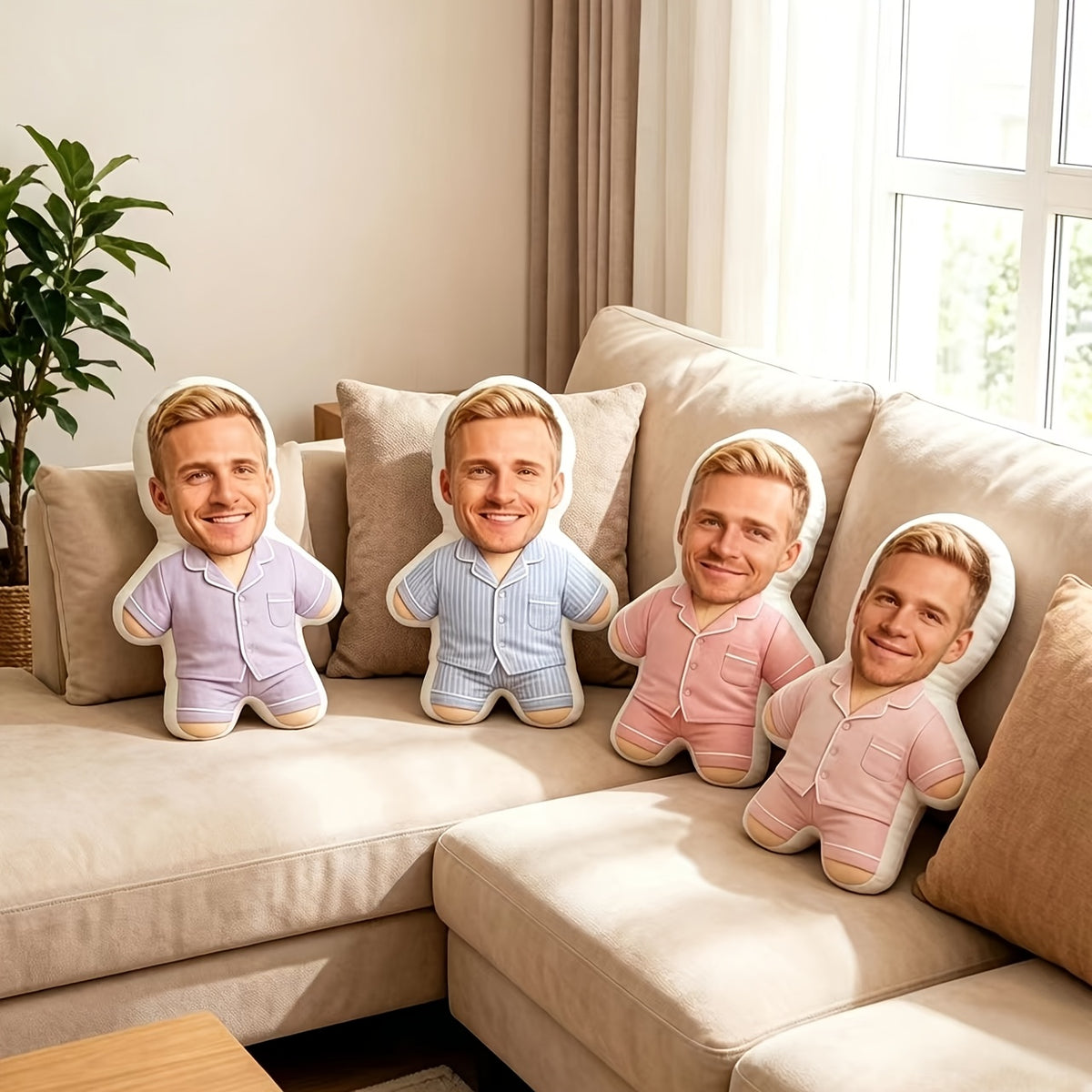 Photo pillow in 100% polyester short plush with polyester filling included