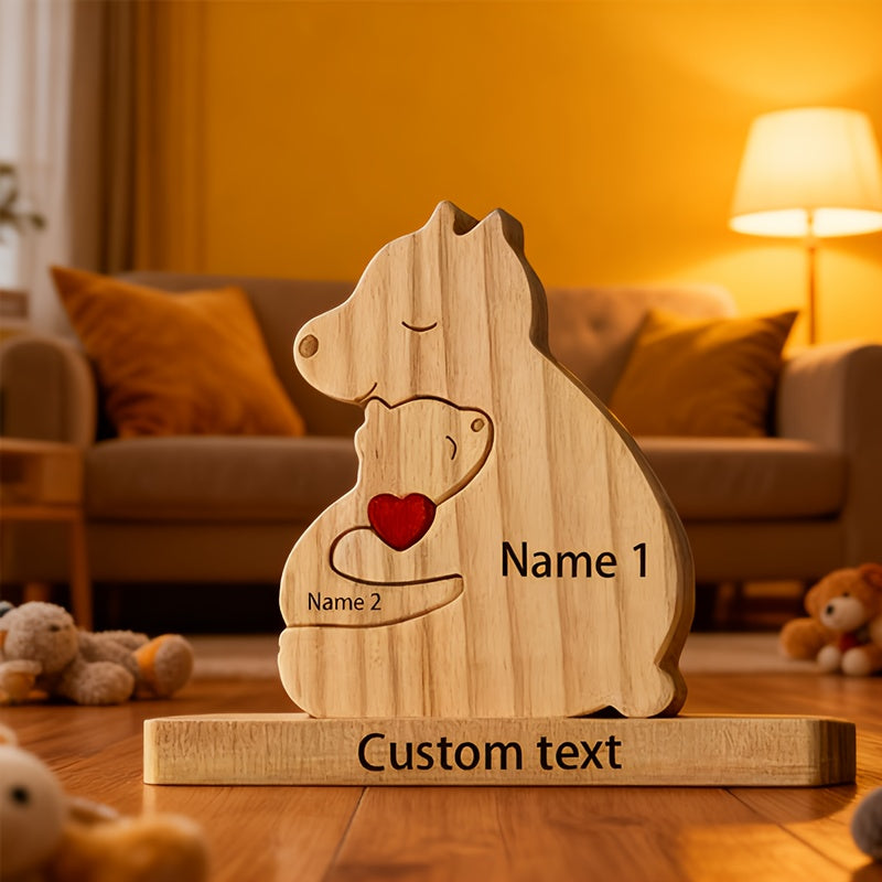 Bear figurines with names engraved on the front