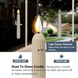 Ivory striped Roman column window candle holder