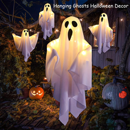 Light-up hanging ghost decoration, main product view