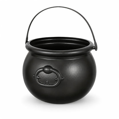 Black Halloween Witch Cauldron Bowl - Indoor Party & Candy Bucket Decor