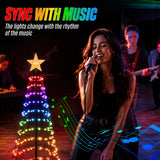 Plug-in RGB cone tree for outdoor holiday lighting