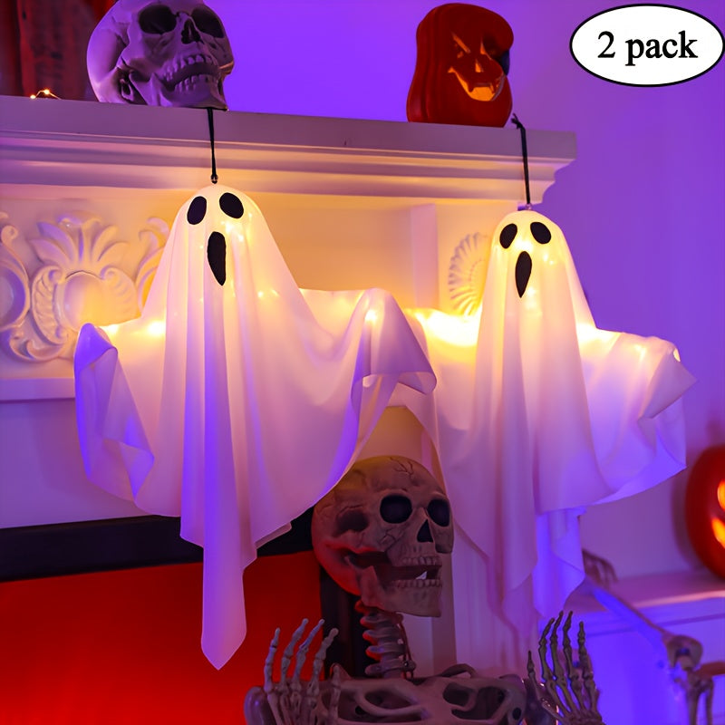 Orange LED hanging ghost decoration