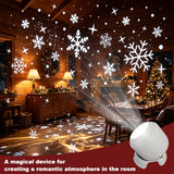 Rotating projection head of the snowflake projector light
