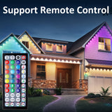 Outdoor Christmas lights in RGB color for the eaves