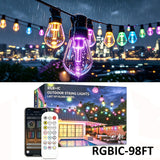Plug-in outdoor string lights with a US two-pin plug