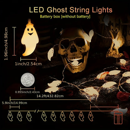 Halloween Ghost LED String Lights - Outdoor Yard & Porch Decoration