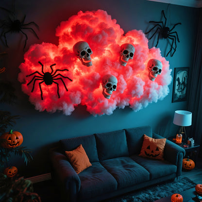 Cloud night light displayed in a living room setting