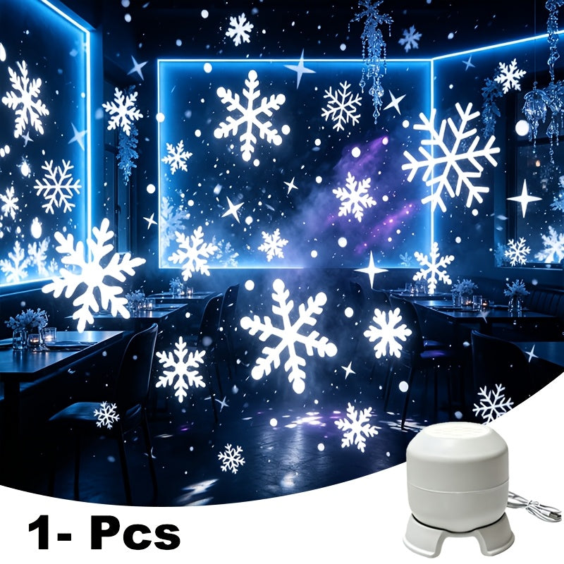 Snowflake projector light with its USB power connection