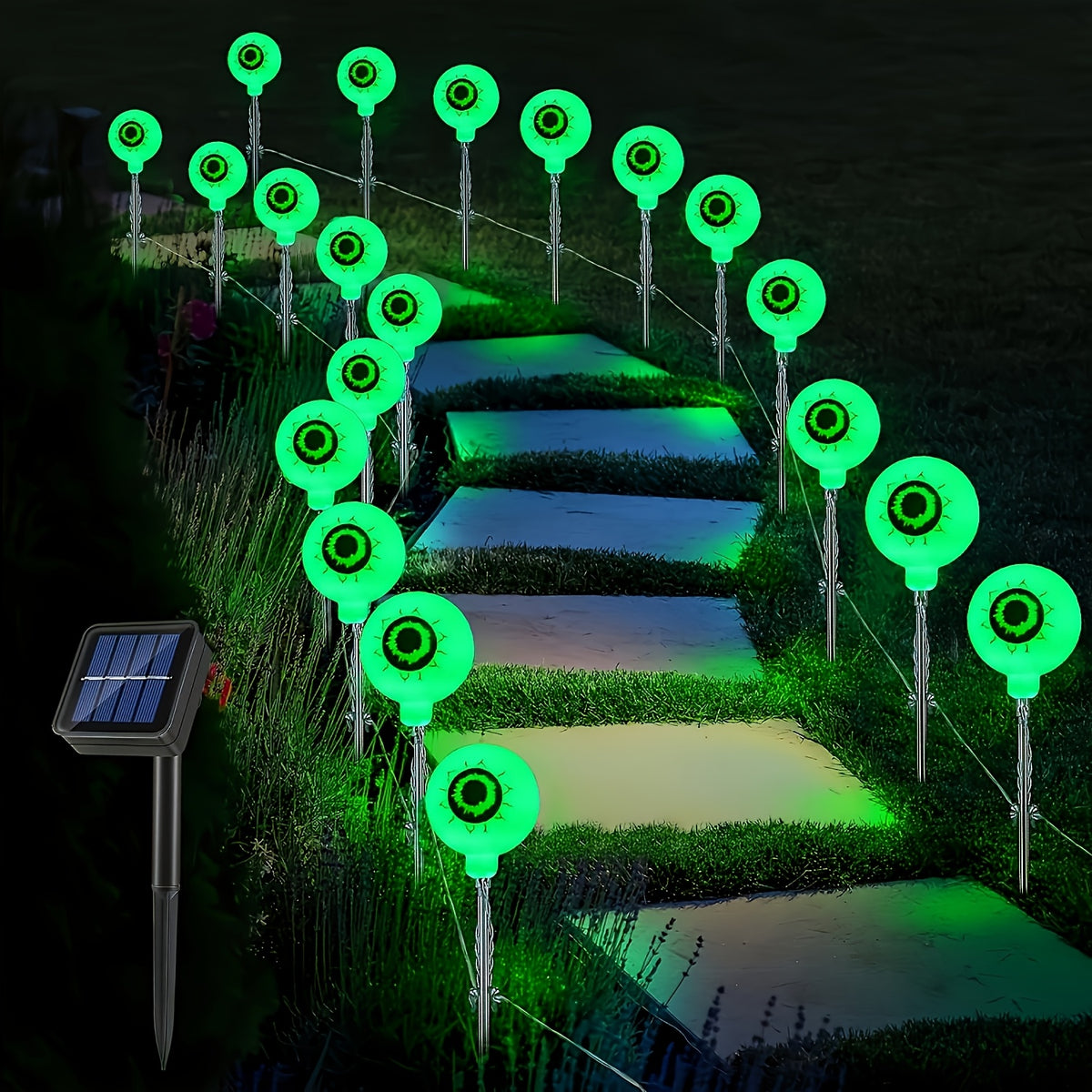 Solar Halloween Eyeball Lights - Outdoor Yard Decorations
