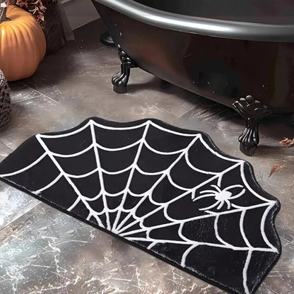 Spiderweb Halloween Rug - Gothic Décor Floor Mat
