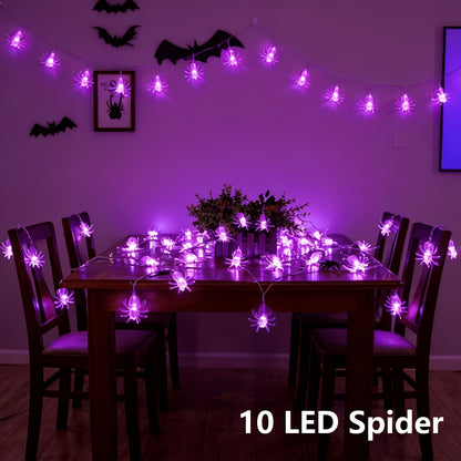 Purple spider Halloween LED light on/off switch detail
