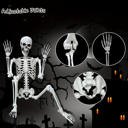 Life-Size Halloween Skeleton, 5.4 ft, Posable Plastic Figure with Movable Joints