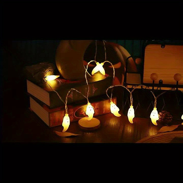 Halloween Ghost LED String Lights - Outdoor Yard & Porch Decoration