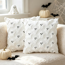 2pcs Halloween plush ghost pillowcases, 18x18 inch, in Orange and White