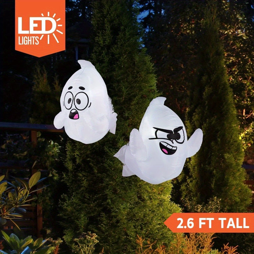 Built-in LED lighting inside the inflatable Halloween window ghost